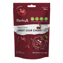 PANFRUIT Freeze-Dried Sweet Sour Cherry, 4 Packs, Whole Berries, Non-GMO, No Added Sugar, Gluten-Free