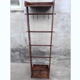 Ollieroo Blanket Ladder for Living Room, 6-Tier Wooden Ladder Shelf