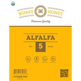 Bunny Honey Organic Alfalfa Hay for Guinea Pigs 12 lb Dim wt/5 lb High-Protein & Calcium, Supports Growth & Dental Health, Fresh & Nutritious