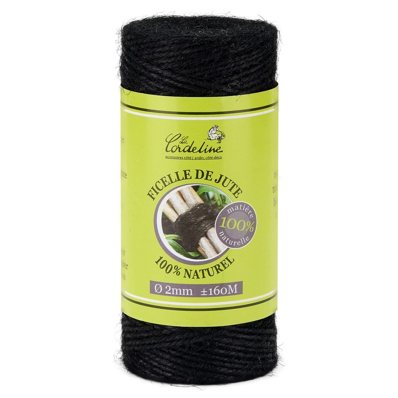2mm±160m Black Jute Twine Rope for Wrapping Crafts Decoration Garden