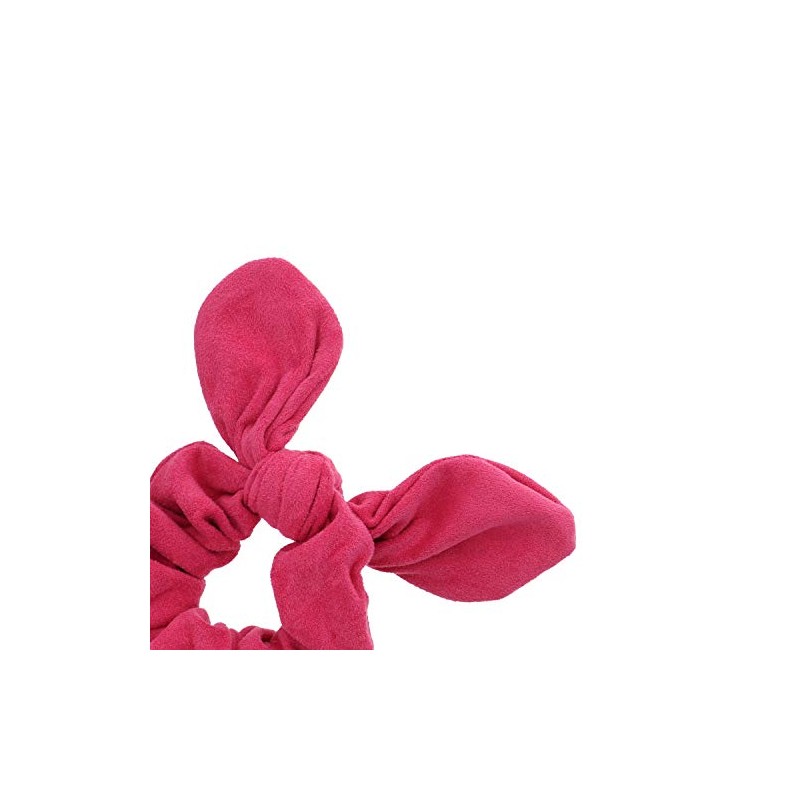 Soft Suede Scrunchie Hair Ties With Rabbit Ears (Berry)