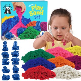 Magic Sand for Kids - Play Kit with 8 Colors of Sensory Play Includes 10 Under-The-Sea Themed Molds - Magnetic Colored Sand Slime Set - Toys and Birthday Gifts for Kids & Toddlers
