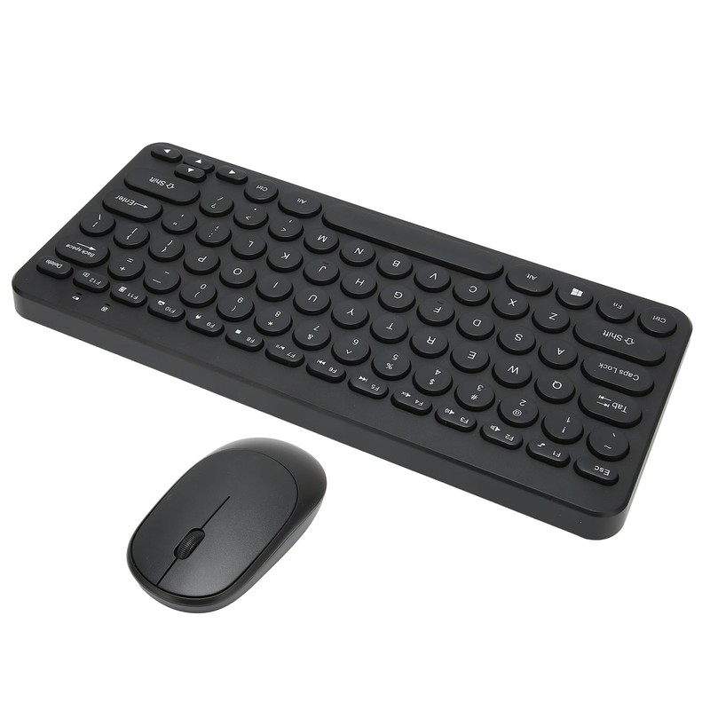 2.4G Wireless Keyboard Mouse Combo 78 Key Retro Round Keycap