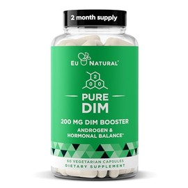 DIM Pure 200 MG - Energy Fatigue  Stress Relief, Estrogen Balance, Menopause  Hot Flashes, Hormonal Support for Women and Men - 60 Vegetarian Soft... 