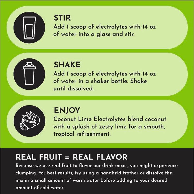 Just Ingredients Coconut Lime Electrolyte Powder – 30 Servings