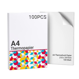 Thermal Paper A4 for Portable Printer M08F-A4, Compatible with Brother PJ762/PJ763MFi, Phomemo M08F, HPRT MT800/MT800Q, Fast Drying Thermal Paper M08F Printer Paper, 210 x 297 mm, 100 Sheets