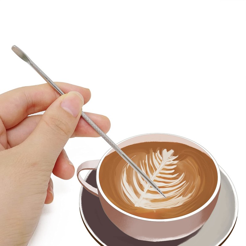 Honbay 4PCS Stainless Steel Coffee Latte Art Pens Tool for