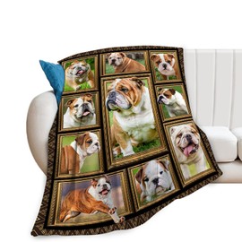 French Bulldog Blanket Gifts for Girls Boys Soft Warm Plush Dog Throw Blanket Flannel Fleece Fuzzy English Bulldog Blanket for Kids Adults Lovers Bed Couch Living Room Decor 50"X40"