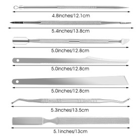 Wanmu 7Pcs Ingrown Toenail Removal Kit, Professional Surgical Ingrown Toenail File and Lifters, Stainless Steel Under Nail Cleaner, Manicure Treatment Pedicure Tools for Feet