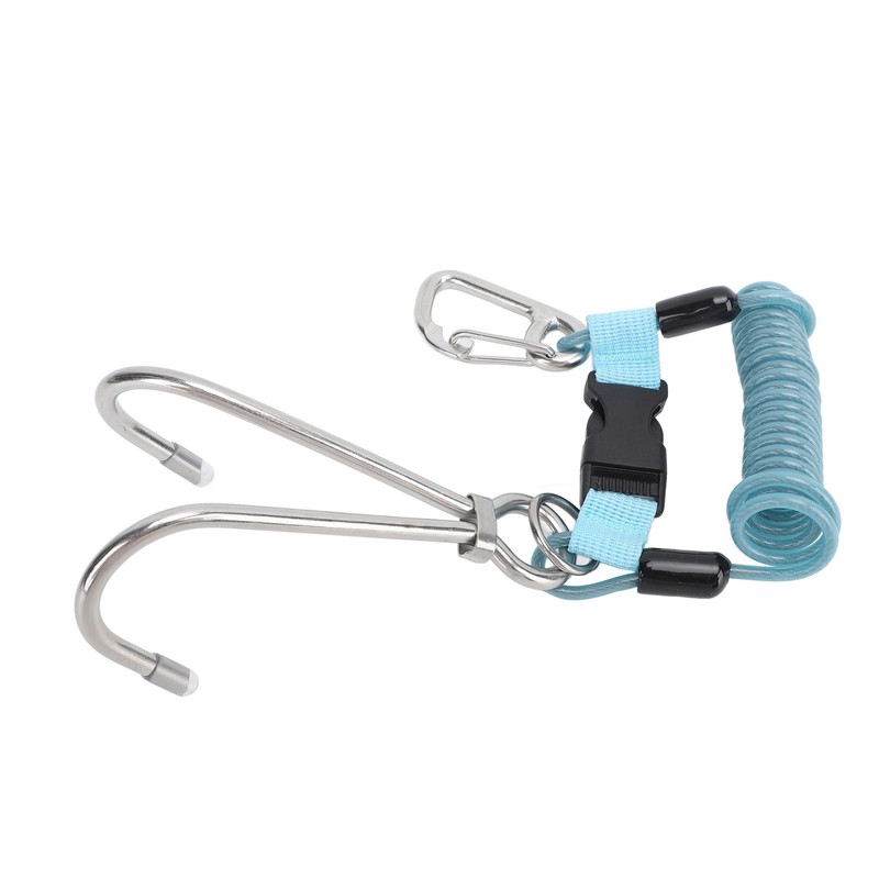 Spring Coiled Diving Hook Stainless Steel Double End Snap Clip