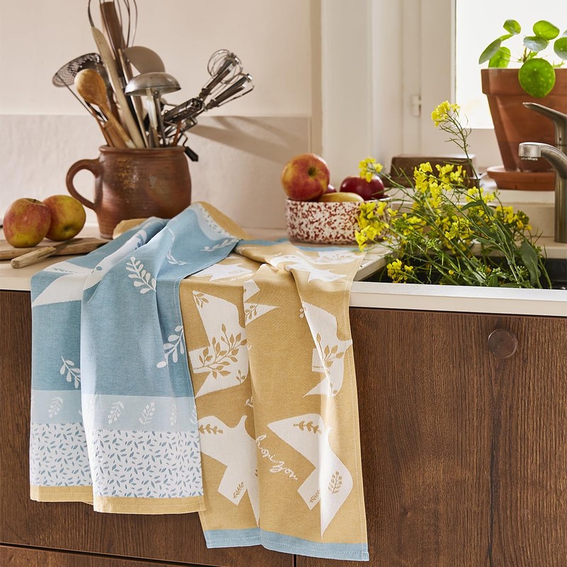 Coucke L'ENVOLEE Printed Cotton Jacquard Tea Towel 50 x 75