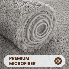 Tuocal Microfiber Thickened Bath Mat, Non Slip Super Absorbent Ultra Soft Bathroom Mat, Machine Washable Quick Dry Bath Rug Foot Mat For Bathroom, 40 x 60 cm
