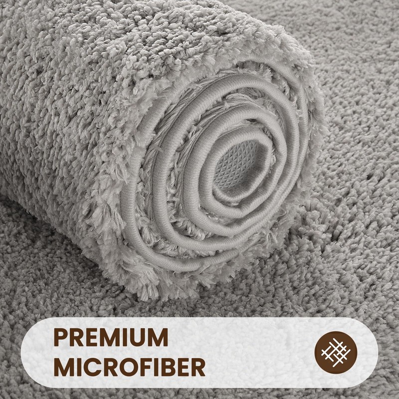 Tuocal Microfiber Thickened Bath Mat, Non Slip Super Absorbent Ultra