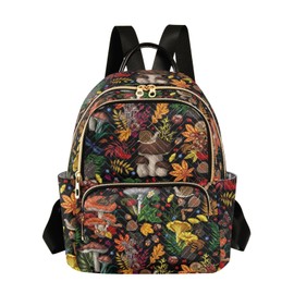 Mnsruu Mushrooms Plants Insects Backpack Women Laides Rucksack School Bags Lightweight Shoulder Bag Daypack for Womens, Ladies & Girls M