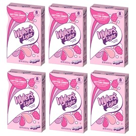 SINGLES TO GO! Wyler's Light Cotton Candy Flavor - 6 Per Box 36 Total Servings - Trend Inspired Flavor - Low Calorie Drink Mix - Perfect for Taking on the go (Pack of 6)