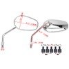 8M 10M Universal Oval Motorcycle Rear View Side Mirrors Chrome