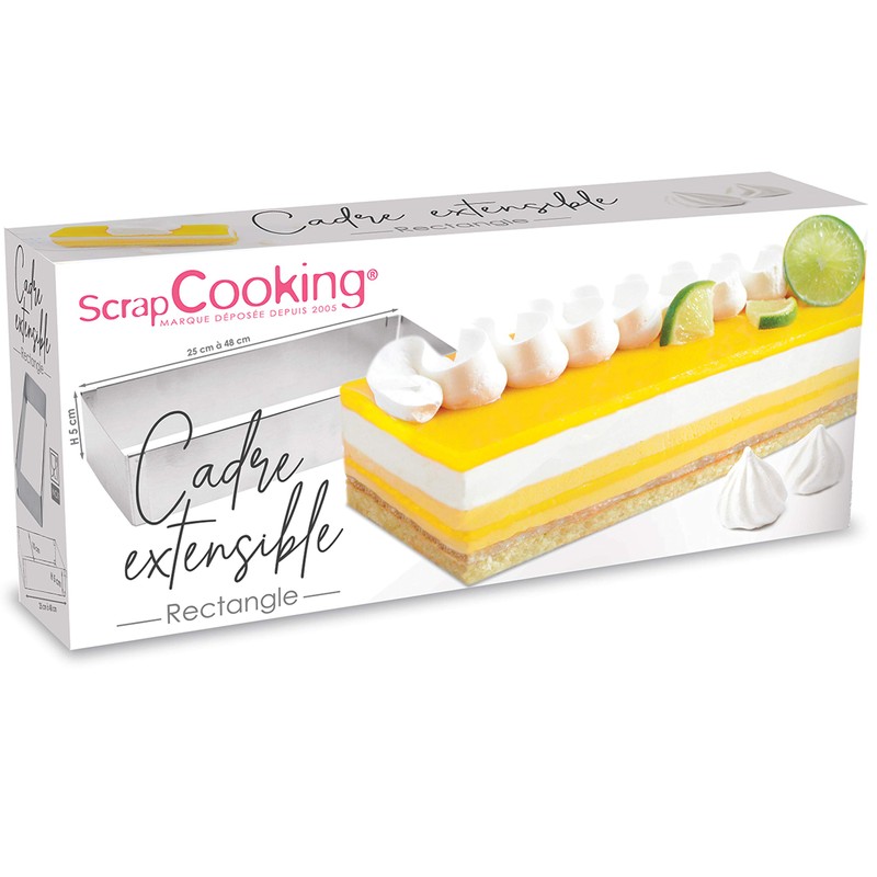 ScrapCooking 1916 Stainless Steel Rectangular Baking Tin Extendable from 25