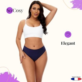 Socoso - Set of 3 Iris - Abundant Flow Sexy Women's Panties, Comfortable, Made of Organic Cotton, Ultra Absorbent, Incontinence Panties (M), Iris, 38, Iris