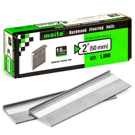 meite 16 Gauge Flooring Nails 2 Inch, 16GA L Cleat Nails Hardwood Flooring Nails for Flooring Nailer Gun (1,000 Counts)