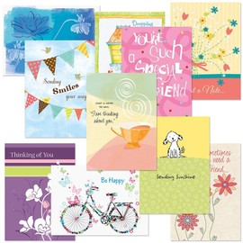 Current Friendship II Thinking of You Friendship Greeting Card Set - Value Pack of 20 Cards With White Envelopes for Friends & Family, 10 Designs, Large 5" x 7" Assortment