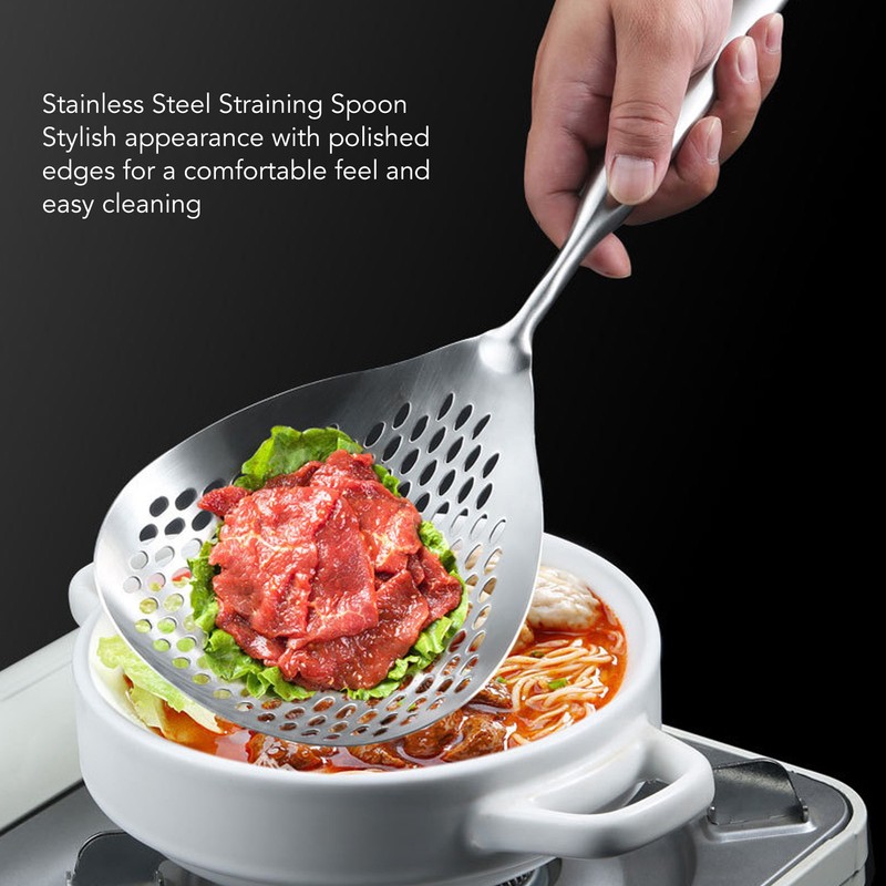 Kitchen Strainer Spoon Stainless Steel Straining Spoon Ladle Spider Strainer