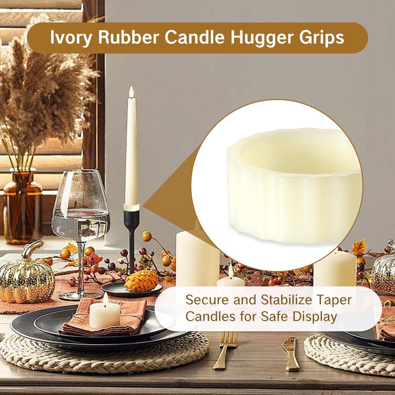NIIIYTYB 10 Packs Rubber Taper Candle Grippers Candles Hugger Gaskets