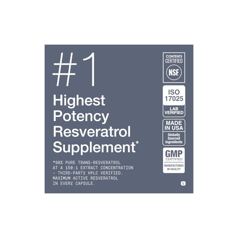 Cápsulas de resveratrol de ultra alta pureza – 98% trans-resveratrol