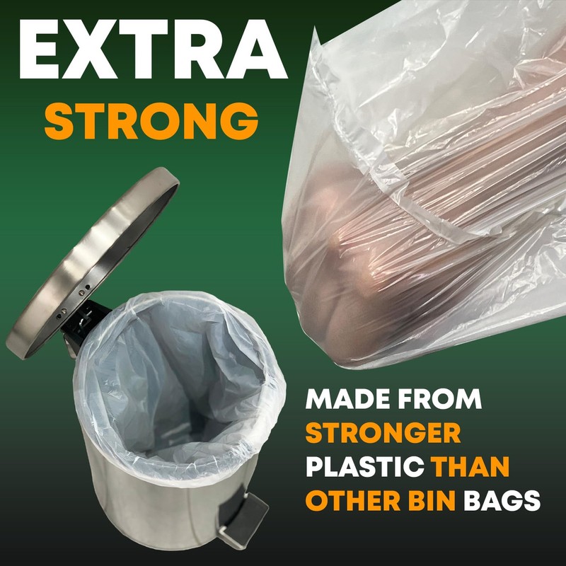 3L Bin Liners Extra Strong Dustbin Waste Bags For Round,
