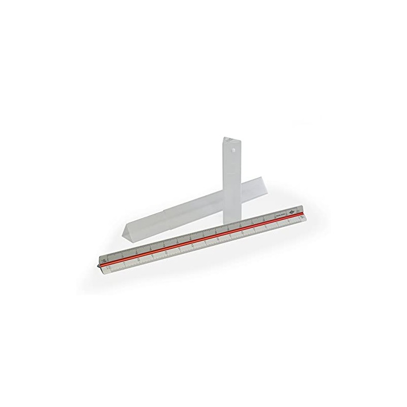 WEDO 5255101 Aluminium Triangular Scale 30 cm 1:10 and 1:100,
