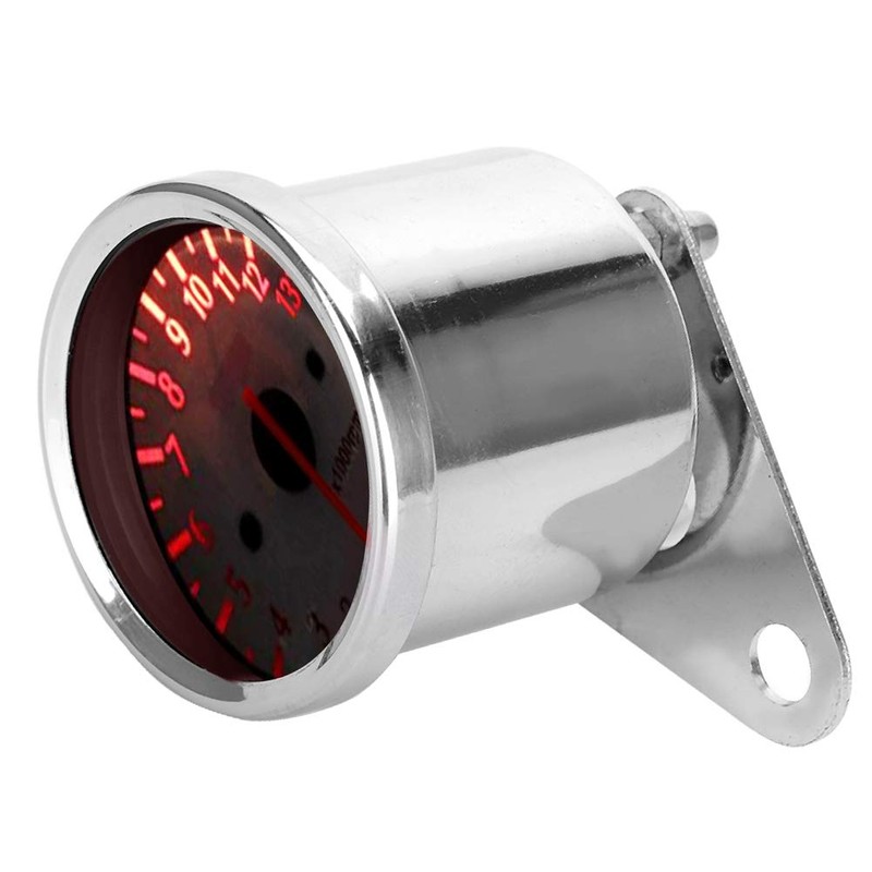 Motorcycle 13000 RPM Tachometer Gauge, 12V Automotive Replacement Tachometers LED