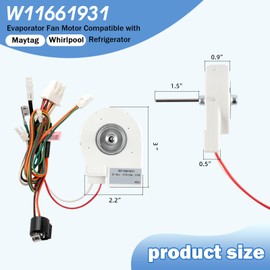 OEM W11661931 W11314192 Refrigerator Evaporator Fan Motor Compatible with Whirlpool Maytag Washing Machine, Replaces PS16875930