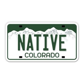 Squiddy Native Colorado State License Plate Style - Vinyl Sticker for Car, Laptop, Notebook (5" Wide)
