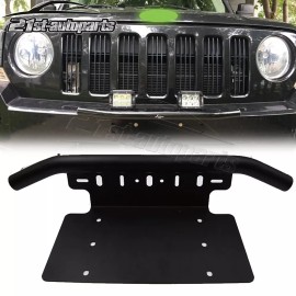 21ST Bumper Light Bull Bar License Plate Bracket Holder Mount For Jeep Ford Honda SUV