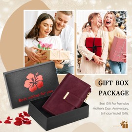 BKNOOU Small Wallets for Women RFID Blocking Leather Wallet Ladies Wallet Card Holder Compact Bifold Wallet with Coin Pocket