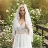 SAMKY 1T 1 Tier Pencil Edge Bridal Wedding Veil -