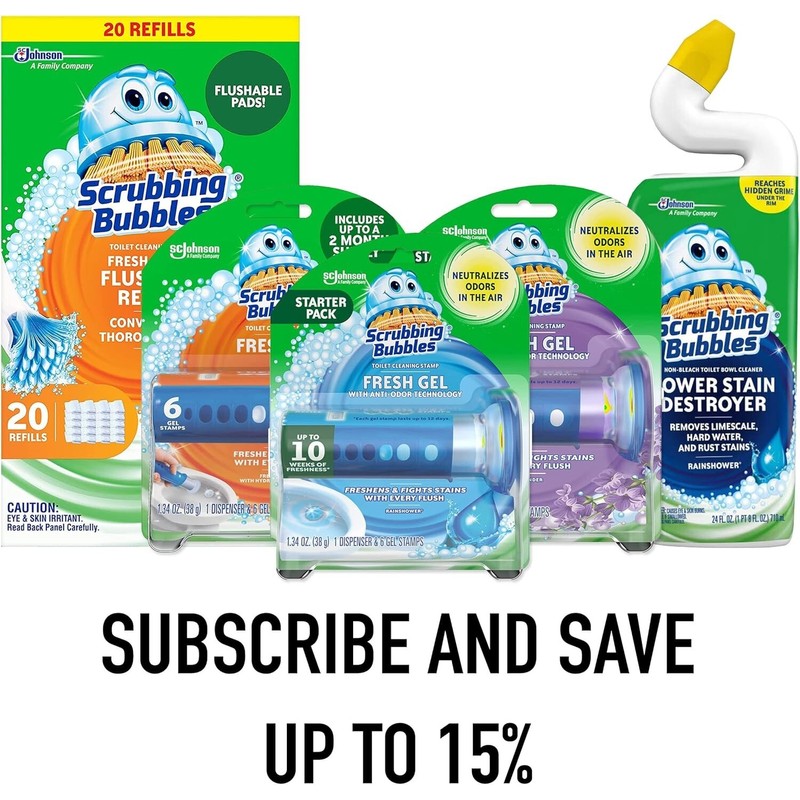 Scrubbing Bubbles Toilet Bowl Cleaner and Power Stain Destroyer, Removes