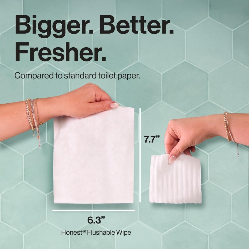 The Honest Company Hypoallergenic Flushable Wipes for Sensitive Skin, Tropical