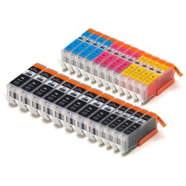 Zulu Inks® Compatible Ink Cartridge Replacement for PIXMA 24 Pack CLI-251 , CLI-251XL , PGI-250 , PGI-250XL 8 Big Black, 4 Small Black, 4 Cyan, 4 Magenta, 4 Yellow for PIXMA MG5420, PIXMA MG5422, PIXMA MG5520, PIXMA MG5522, PIXMA MG6320, PIXMA MG6420, PI