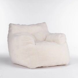 Soft Teddy Fabric Tufted Cotton Eco-Friendly Washable Modern Foldable One Seat Sofa Bed Ivory White Apartment Hotel Usecolor: Rice White, size: 110*93*70cm