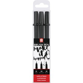 SAKURA Pigma Brush Pen Set of 3 Black