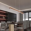 31.5" Wood Linear Pendant Light – Dimmable LED Chandelier with