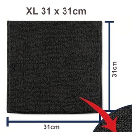 cozydiscount 3er-Set Mikrofasertuch 3C Auto – Reinigung Polieren Trocknen – 31 x 31 cm – Schwarz – Premium-Qualität, 7555113