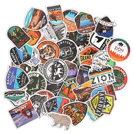 CoolChange US National Parks Vinyl Sticker Set, Various National Park Stickers, PVC Decals, Pack of 50