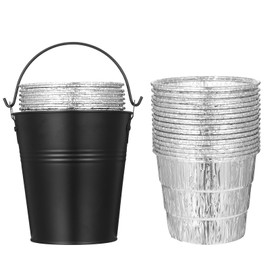 MAQUITA Grill Bucket for Grease, Drip Grease Bucket 15 Packs Oil Catcher Foil Liners for Traeger 20 22 34 Series Pit Boss Pellet Oklahoma Joe Rec Tec Z Grill Smoker BBQ Accessory