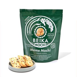 [Beika Mochi] Mame Mochi Flavor Japanese Rice Mochi Snack | Gluten-Free | Vegan | Made with 100% Japanese Rice & Hokkaido Edamame Soybeans (129g)