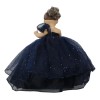 Muñeca Quinceañera Recuerdo 15 Años Azul Marino Petro 33 Cm