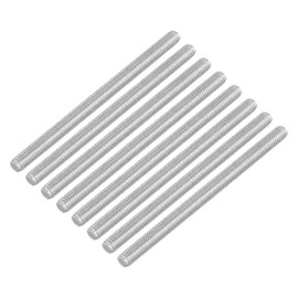 sourcing map 8Pcs Fully Threaded Rod, M4 x 60mm 304 Stainless Steel Right Hand Thread Bar Studs M4-0.7 Thread Pitch for Furniture Machinery Assembly