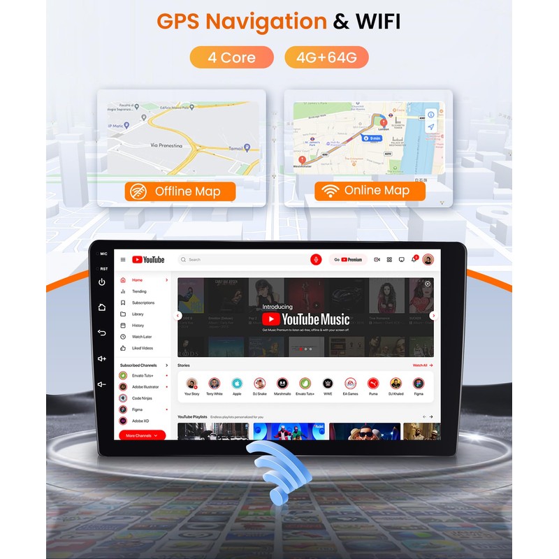 4Core 4G+64G Android 13 Car Stereo Radio for Honda CRV