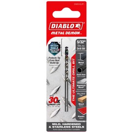 Diablo Metal Demon Drill Bit with Thermal Shield Protective Coating for Mild, Hardened and Stainless Steel - 3 in Length, 5/32 in Dia., CYL Shank - DMD532JP1
