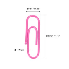 MECCANIXITY Paper Clips Small Size 1.1 Inch Vinyl Coated to Prevent Tearing Pages with Box for Organize Office Home Pink Count 200